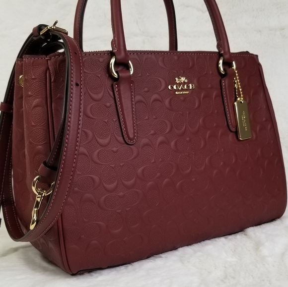 COACH SET SIGNATURE HANDBAG PURSE BAG + WALLET - Picture 4 of 12